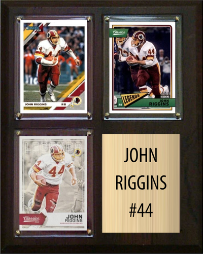 John Riggins Washington Commanders Hall of Fame Fan Gift Plaque 8x10 3 Cards Prizm, Donruss, Score 2024 2025 2026