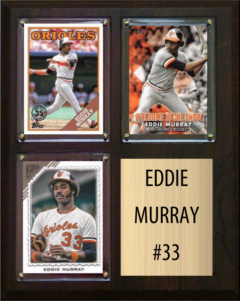 Eddie Murray Baltimore Orioles Hall of Fame Fan Gift Plaque 8x10 3 Cards Topps, Bowman 2024 2025 2026