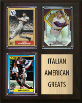 Italian American All Time Greats Legends Plaque 8x10 3 Cards Joe DiMaggio Yogi Berra Mike Piazza