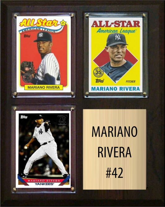 Mariano Rivera New York Yankees HOF Fan Gift Plaque 8x10 3 Cards Topps Donruss Panini 2024 2025 2026