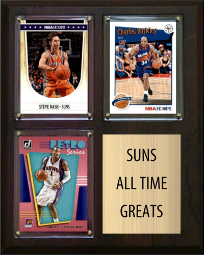 Phoenix Suns All-Time Greats Fan Cave Plaque 8x10 3 Cards Steve Nash Charles Barkley Amar'e Stoudemire