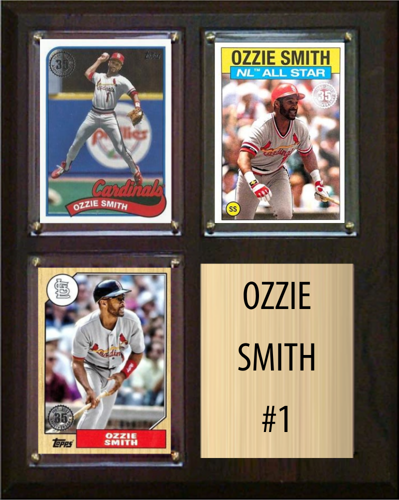 Ozzie Smith St. Louis Cardinals Hall of Fame Fan Gift Plaque 8x10 3 Cards Topps, Bowman 2024 2025 2026