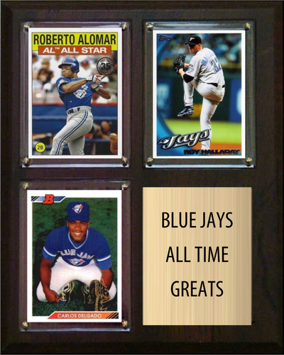 Toronto Blue Jays All-Time Greats Fan Cave Plaque 8x10 3 Cards Topps Bowman 2024 2025 2026
