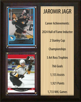 Jaromir Jagr Pittsburgh Penguins HOF Fan Gift Plaque 8x10 Stats 2 Cards Upper Deck Parkhurst O-Pee-Chee Topps 2024 2025 2026