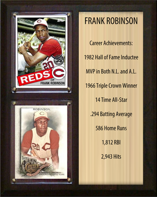 Frank Robinson Cincinnati Reds Hall of Fame Stats Plaque 8x10 2 Cards Topps, Bowman 2024 2025 2026