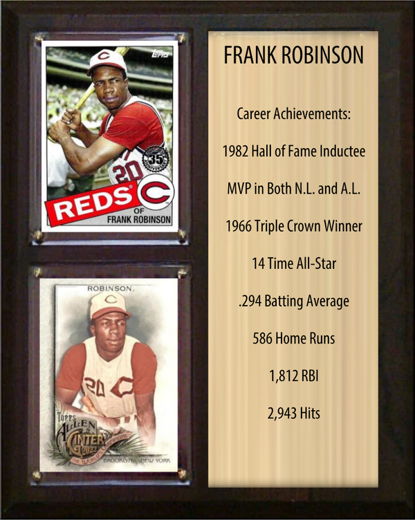Frank Robinson Cincinnati Reds Hall of Fame Stats Plaque 8x10 2 Cards Topps, Bowman 2024 2025 2026