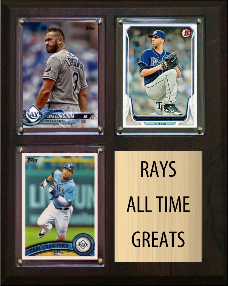 Tampa Bay Rays All-Time Greats Fan Cave Plaque 8x10 3 Cards Topps Bowman 2024 2025 2026