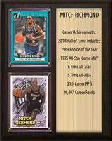 Mitch Richmond Sacramento Kings Hall of Fame Stats Plaque 8x10 2 Cards Hoops, Prizm, Donruss 2024 2025 2026