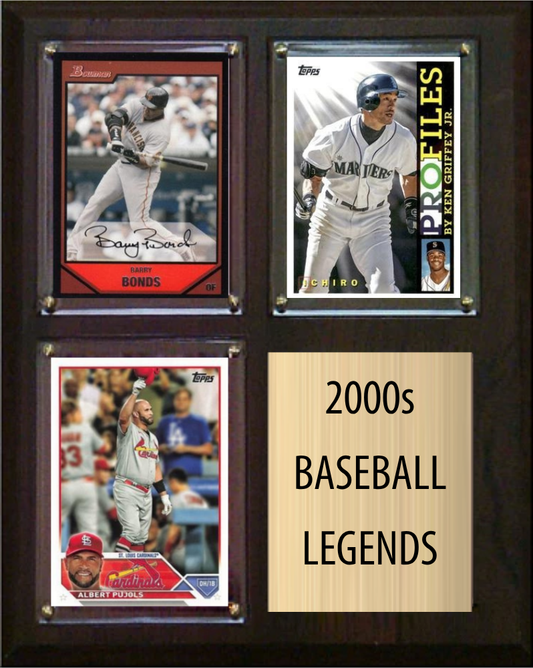 2000s Baseball Legends 3-Card Fan Cave Plaque