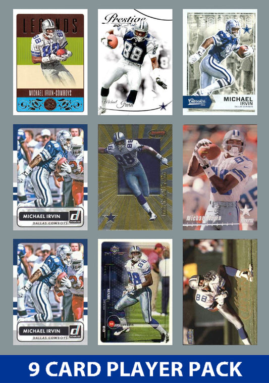 Michael Irvin 9 Card Legend Pack Donruss 2023 2024 Topps Panini Score Dallas Cowboys