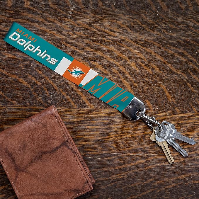 NFL Football Rico Industries Standard Wrist Lanyard Key Chain, Cute Wristlet Strap Holder for Car Keys ID Badges Card Wallet