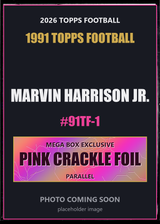 2026 Topps Football Marvin Harrison Jr. 1991 Topps Football #91TF-1 Pink Crackle Foil