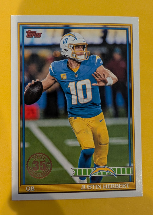 2026 Topps Football Justin Herbert 1991 Topps Football #91TF-16