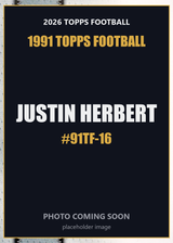 2026 Topps Football Justin Herbert 1991 Topps Football #91TF-16