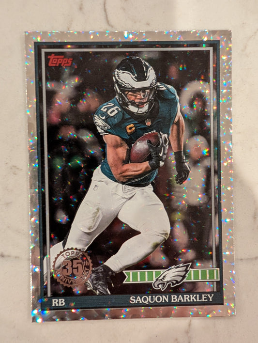 Saquon Barkley 91TF-19 2026 Topps Football 1991 Topps Mega Box Crackle Foil