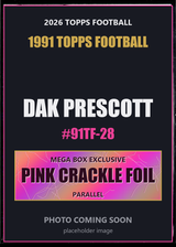 2026 Topps Football Dak Prescott 1991 Topps Football #91TF-28 Pink Crackle Foil