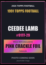 2026 Topps Football CeeDee Lamb 1991 Topps Football #91TF-29 Pink Crackle Foil