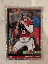 2026 Topps Football Baker Mayfield 1991 Topps Football #91TF-32 Mega Box Crackle Foil