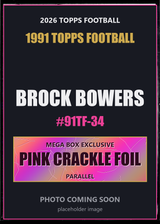 2026 Topps Football Brock Bowers 1991 Topps Football #91TF-34 Pink Crackle Foil