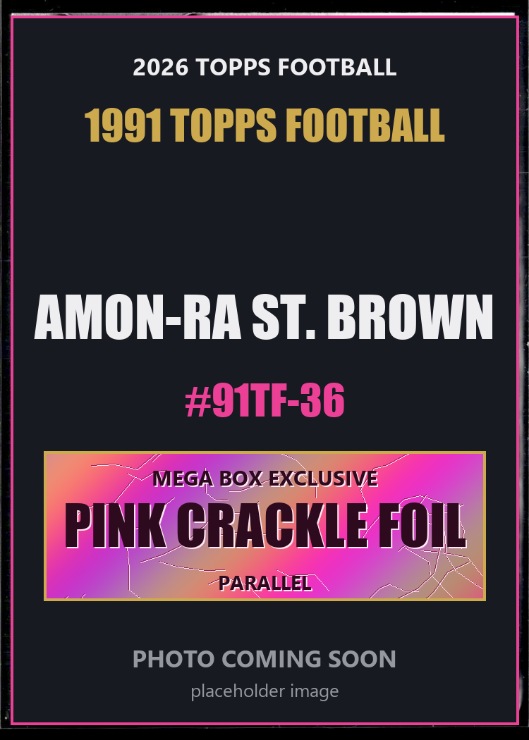 Amon-Ra St. Brown 91TF-36 2026 Topps Football 1991 Topps Football Pink Crackle Foil