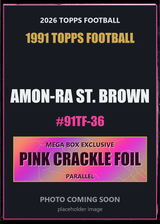 2026 Topps Football Amon-Ra St. Brown 1991 Topps Football #91TF-36 Pink Crackle Foil