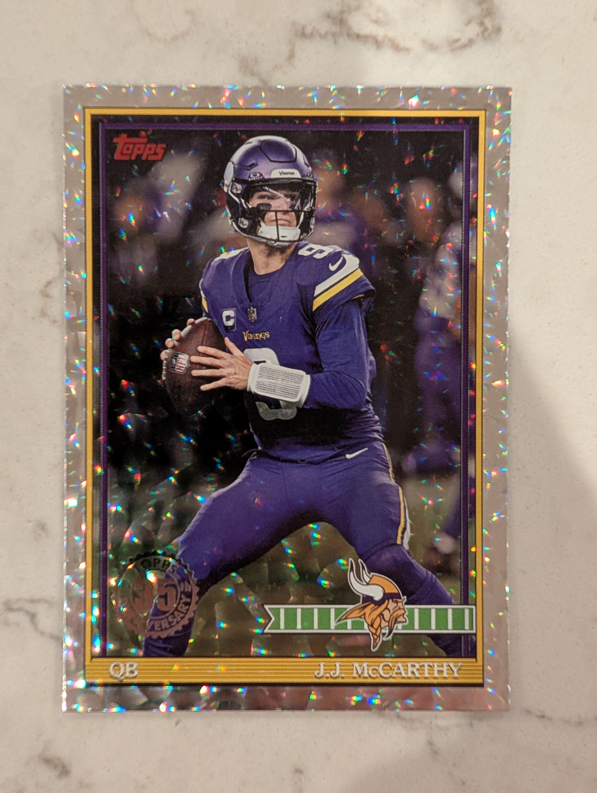 J.J. McCarthy 91TF-41 2026 Topps Football 1991 Topps Mega Box Crackle Foil