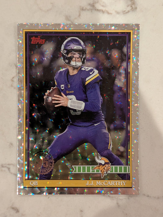 J.J. McCarthy 91TF-41 2026 Topps Football 1991 Topps Mega Box Crackle Foil