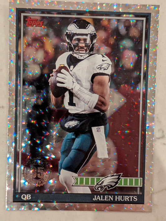 Jalen Hurts 91TF-43 2026 Topps Football 1991 Topps Mega Box Crackle Foil
