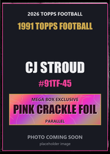 2026 Topps Football CJ Stroud 1991 Topps Football #91TF-45 Pink Crackle Foil