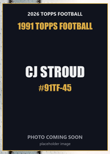 2026 Topps Football CJ Stroud 1991 Topps Football #91TF-45