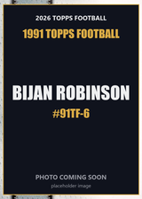 2026 Topps Football Bijan Robinson 1991 Topps Football #91TF-6