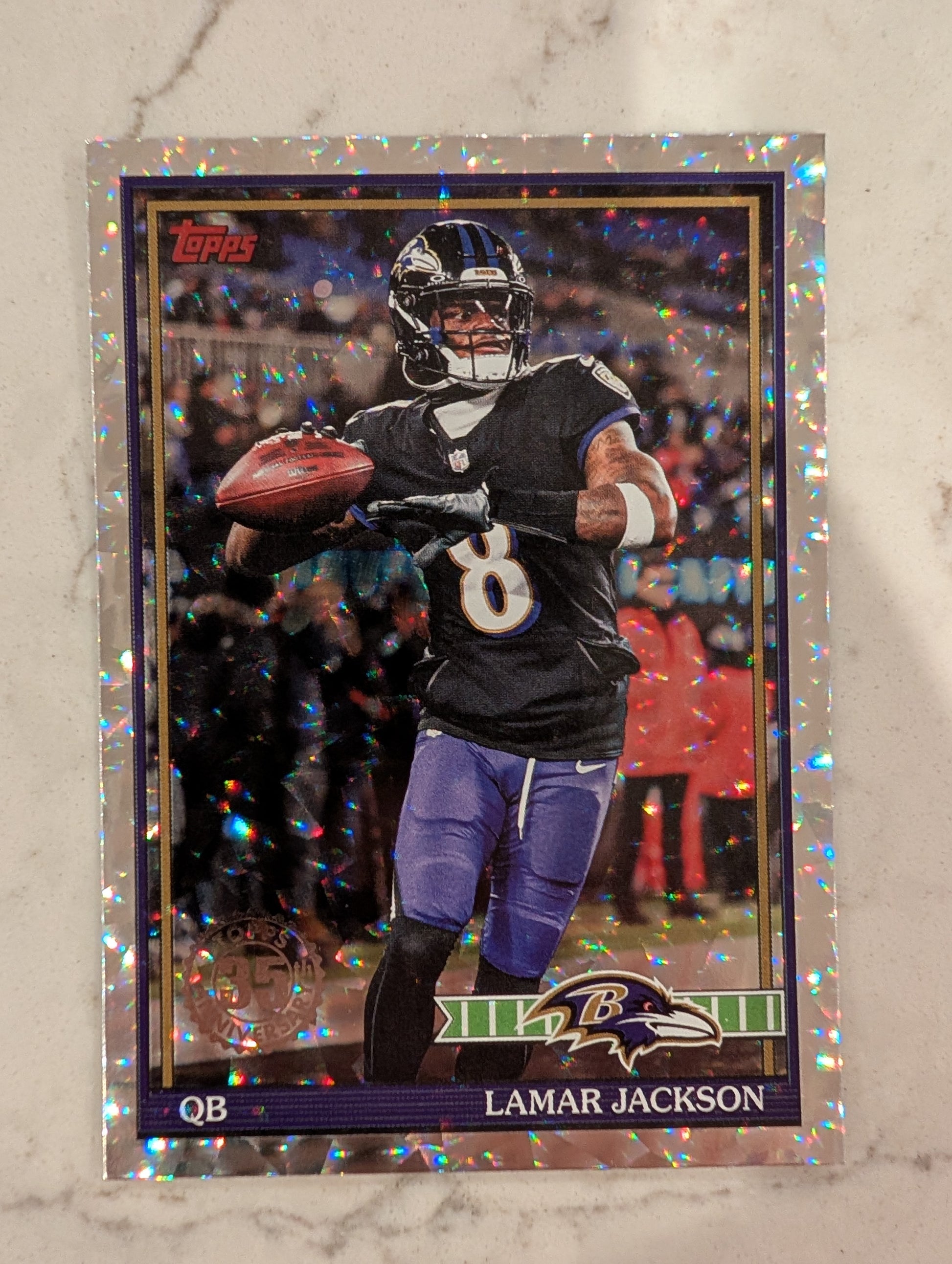 Lamar Jackson 91TF-7 2026 Topps Football 1991 Topps Mega Box Crackle Foil