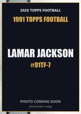 2026 Topps Football Lamar Jackson 1991 Topps Football #91TF-7