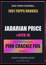 2026 Topps Football Jadarian Price 1991 Topps Rookies #91TR-10 Pink Crackle Foil