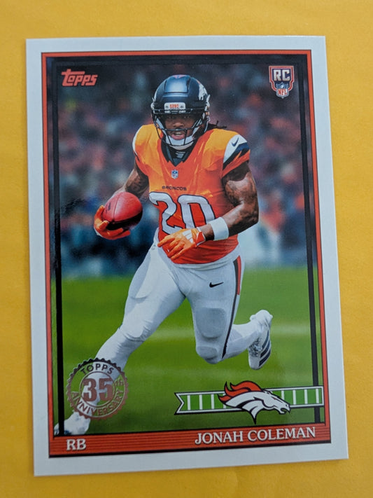 2026 Topps Football Jonah Coleman 1991 Topps Rookies #91TR-12