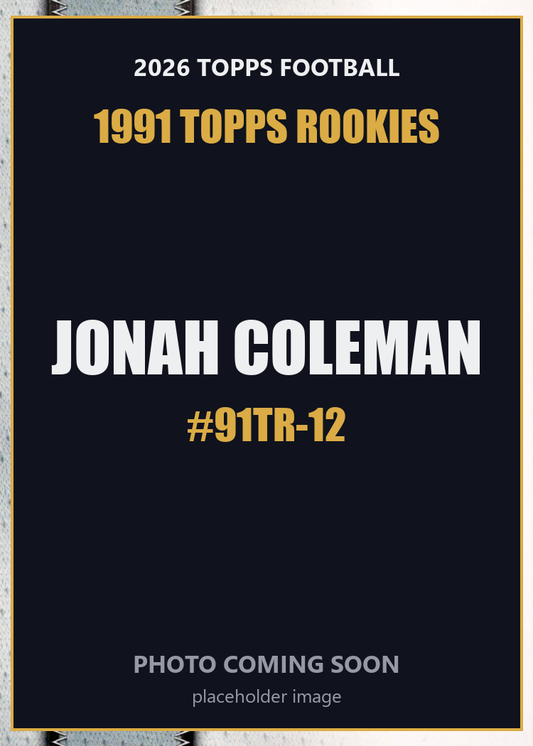 2026 Topps Football Jonah Coleman 1991 Topps Rookies #91TR-12
