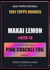 2026 Topps Football Makai Lemon 1991 Topps Rookies #91TR-19 Pink Crackle Foil