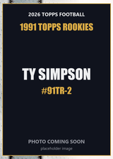 2026 Topps Football Ty Simpson 1991 Topps Rookies #91TR-2