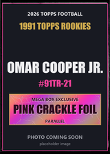 2026 Topps Football Omar Cooper Jr. 1991 Topps Rookies #91TR-21 Pink Crackle Foil
