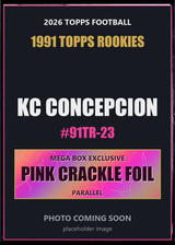 2026 Topps Football KC Concepcion 1991 Topps Rookies #91TR-23 Pink Crackle Foil