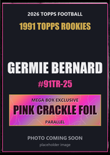 2026 Topps Football Germie Bernard 1991 Topps Rookies #91TR-25 Pink Crackle Foil