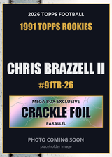 2026 Topps Football Chris Brazzell II 1991 Topps Rookies #91TR-26 Mega Box Crackle Foil