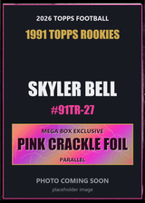 2026 Topps Football Skyler Bell 1991 Topps Rookies #91TR-27 Pink Crackle Foil