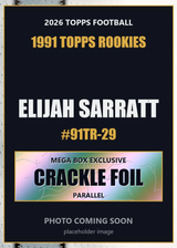 2026 Topps Football Elijah Sarratt 1991 Topps Rookies #91TR-29 Mega Box Crackle Foil
