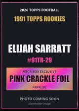 2026 Topps Football Elijah Sarratt 1991 Topps Rookies #91TR-29 Pink Crackle Foil