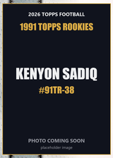 2026 Topps Football Kenyon Sadiq 1991 Topps Rookies #91TR-38