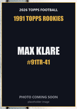 2026 Topps Football Max Klare 1991 Topps Rookies #91TR-41