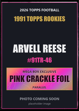 2026 Topps Football Arvell Reese 1991 Topps Rookies #91TR-46 Pink Crackle Foil