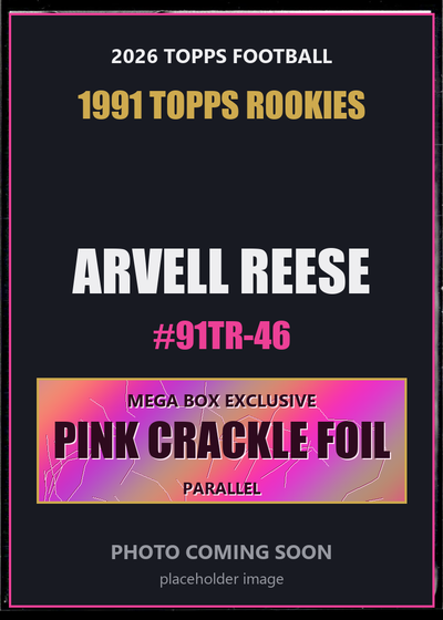 Arvell Reese 91TR-46 2026 Topps Football 1991 Topps Rookies Pink Crackle Foil