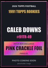 2026 Topps Football Caleb Downs 1991 Topps Rookies #91TR-49 Pink Crackle Foil